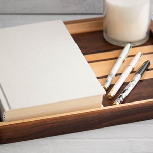 Rectangular wooden ottoman tray, ottoman serving tray, wood tray for ottoman, serving tray for ottoman, modern ottoman tray personalized