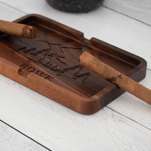 Holz Zigarren Aschenbecher Geschenk für Wanderer Papa
