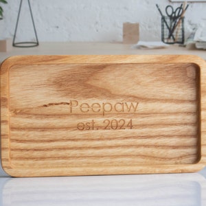 Personalized Daddy&#39;s Things Wooden Catchall Tray with Kids&#39; Names - Unique Father&#39;s Day Gift, Birthday Present for Dad, Engraved Organizer