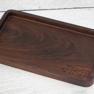 Personalized wood catchall tray, desk organizer, wood trinket tray, custom nightstand organizer, valet tray , 50th birthday gift for men
