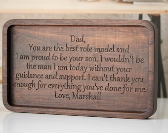 Personalized Wedding Catchall Tray for Dad, Father-in-Law Gift from Bride - Custom Engraved Keepsake, Elegant Wedding Day Memento for him