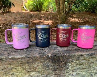 Engraved 15oz Coffee Tumbler with Custom Designs