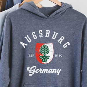 Sudadera con capucha de Augsburgo, Augsburgo, Augsburgo, Alemania, camiseta personalizada de Augsburgo, jersey de cuello redondo suave y cómodo.
