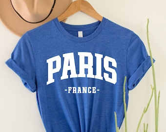 Paris Tee,Paris France Travel T Shirt, Paris tshirt, Eiffel Tower T Shirt, Europe Travel Gift, Love Paris Tee, Summer Holiday Tee