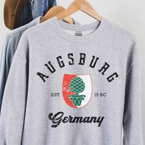 Sudadera de Augsburgo, Augsburgo, Augsburgo, Alemania, camiseta personalizada de Augsburgo, jersey de cuello redondo suave y cómodo.