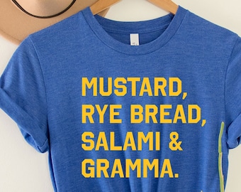 Seattle Mariners Tee,&quot;Mustard, Rye Bread, Salami & Gramma&quot; Dave Niehaus Seattle Mariners