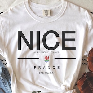 Nice Comfort Colors T-shirt, Nice France Shirt, France Souvenir, Nice gift, Nice fan, Travel To France Shirt, Gift For Nice Lover