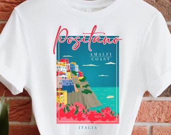 Camiseta de Positano, camiseta de Positano, Italia, regalo de la Costa Amalfitana, camiseta de Italia, camiseta de Positano, ropa de la Costa Amalfitana, Italia, turismo