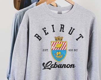 Beirut Sweatshirt,Beirut Lebanon, Beirut T-shirt, Soft and Comfortable Tee, Lebanon Vacation Travel Souvenir, Lebanon gift