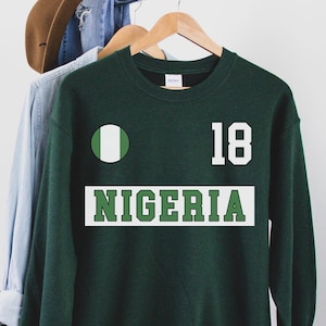 Nigeria Sweatshirt, Nigeria Jersey Nigeria Geschenke, Nigeria Shirt, Nigeria Fans Geschenk, Nigeria Spiel, Nigeria WM, WM Trikot