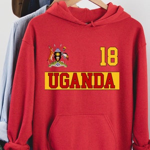 Moletom com capuz Uganda, camisa Uganda, camisa Uganda, fãs de futebol Uganda, time Uganda, presentes Uganda