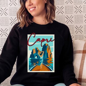 Capri Sweatshirt, Italy Capri Shirt, Italy Landscape Tee, Italian T-shirt, Travel Tshirt, Capri Island, Tourist Gifts, Amalfi Coast Shirt