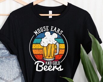 Mouse Ears and cold beers Tee, Disney Beer Shirt, Mickey Beer Shirt, Disney Funny Shirt, Drunk Mickey Shirt, DIsney Travel Shirt