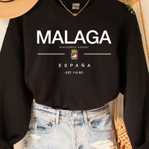 Malaga Sweatshirt,Malaga Spain, Malaga travel, Espana Tee,Espana shirt,Spain Coat of Arms T-shirt,España Coat of Arms, Coat of Arms