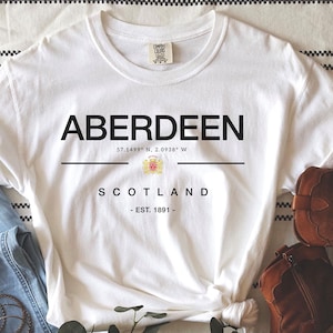 Aberdeen Comfort Colors T-shirt, Aberdeen Shirt,Scotland gift, Scotland, Scottish Shirt, Glasgow Shirt, Edinburgh Shirt, Scotland