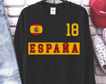 Espana SweatshirtEspana jersey, Spain football, Spain basketball, Basketball world cup, Personalized number, Spain gift, World cup shirt