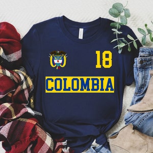 Colombia Tee,Colombia jersey, Colombia football,Colombia basketball, Basketball world cup, Personalized number, Colombia