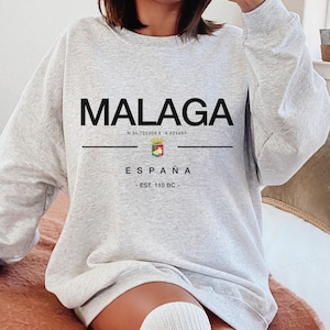 Malaga Sweatshirt,Malaga Spain, Malaga travel, Espana Tee,Espana shirt,Spain Coat of Arms T-shirt,España Coat of Arms