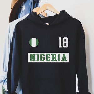 Nigeria Hoodie, Nigeria Jersey Nigeria Geschenke, Nigeria Shirt, Nigeria Fans Geschenk, Nigeria Spiel, Nigeria WM, WM Trikot