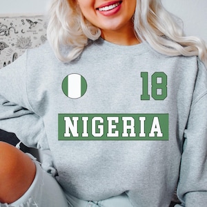 Nigeria Sweatshirt, Nigeria Jersey Nigeria Geschenke, Nigeria Shirt, Nigeria Fans Geschenk, Nigeria Spiel, Nigeria WM, WM Trikot