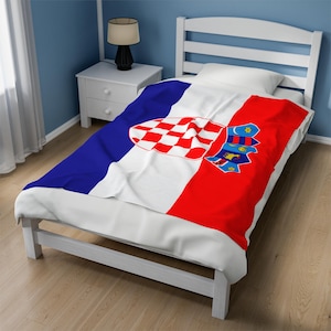 Croatia Velveteen Plush Blanket, Croatia Flag Blanket, Croatia Jersey, Flag of Croatia, Croatia jersey Flag Blanket, Croatia football fans