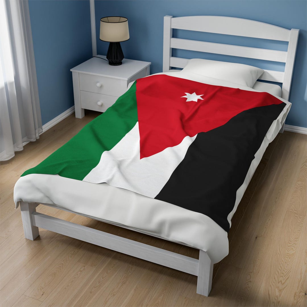 Jordan Velveteen Plush Blanket, Jordan Flag Blanket, Jordan Jersey