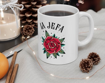 La Jefa Mug, Latina mug, La jefa, la jefa gift, la jefa mug, gift for la jefa, boss gift, boss mug, gift for boss, Latina gifts, Boss gift