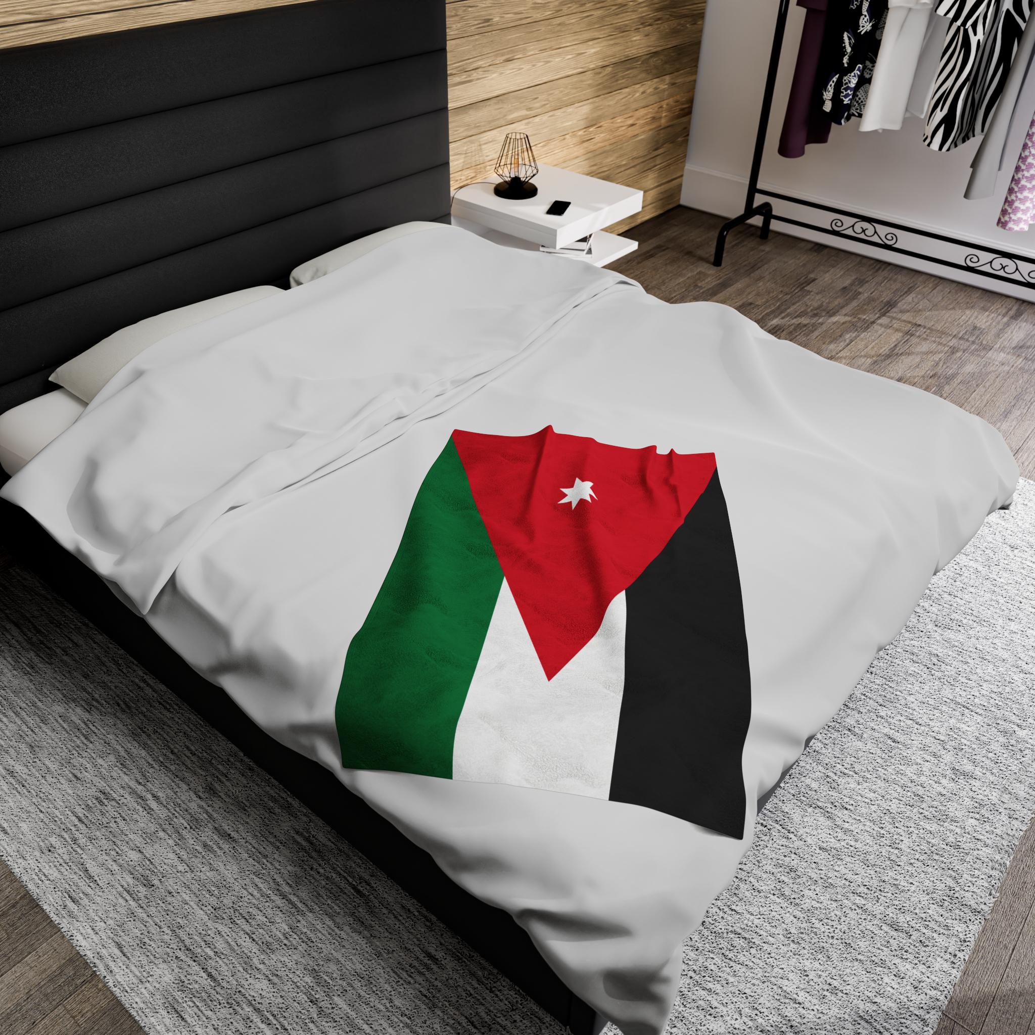 Jordan Velveteen Plush Blanket, Jordan Flag Blanket, Jordan Jersey
