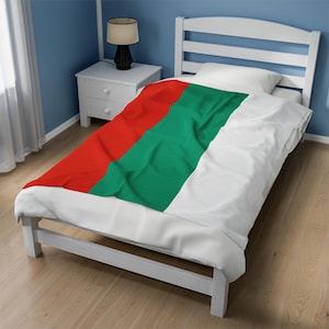 Bulgaria Velveteen Plush Blanket,Bulgaria Flag Blanket, Bulgaria Jersey, Flag of Bulgaria, Bulgaria jersey Flag Blanket