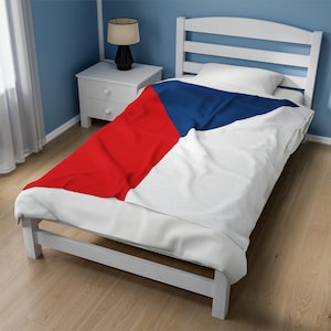 Czech Velveteen Plush Blanket, Czech Flag Blanket, Czech Jersey, Flag of Czech, Czech jersey Flag Blanket, Czech football
