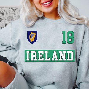 Ireland Sweatshirt,Ireland jersey, Ireland football, Personalized number, Ireland gift, World cup shirt, Ireland Shirt, Ireland football