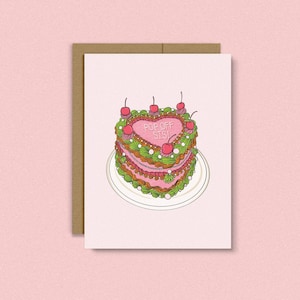 Pop Off Sis! | Vintage Kuchen | Retro Kuchen Illustration | Feier | Karte für Sie | Karte für Freund