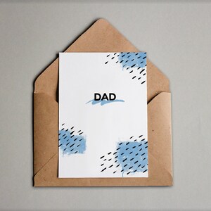 Papá / Tarjeta abstracta / Papá clásico / Tarjeta para papá / Tarjeta del Día del Padre / Letras a mano / Ilustración / Tarjeta de pincel