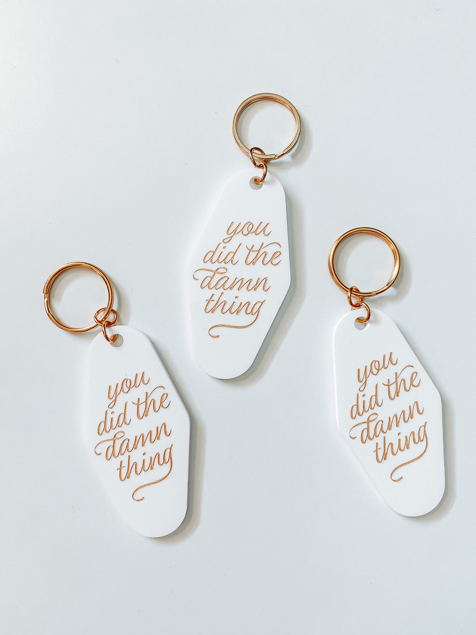 Motel Keychain Arcylic Keychain You Did the Damn Thing Keys Hotel