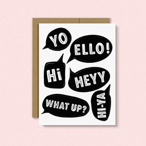Babble Bubbles | Bubble Cloud | Hello | Hi | Handlettered card | Illustration | Everyday card | Just Because card |