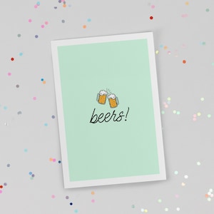 Cervejas! | Cartão de aniversário | Cartão de felicitações A2 | Cartão de felicitações | ilustração