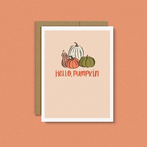 Hola Calabaza! / tarjeta de felicitación / calabazas / tarjeta de punny / halloween / tarjetas de felicitación de temporada / Ilustración