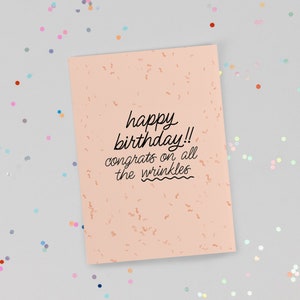 Félicitations pour toutes les rides | Carte d'anniversaire | Carte de voeux A2 | de voeux | illustration