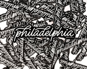 Adesivo Philadelphia / Città / Philadelphia / Adesivo Philly / Adesivo posizione / Adesivo in vinile / Adesivo fustellato / Scritta a mano