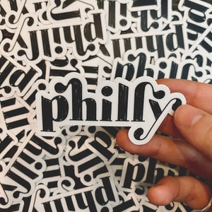 Philly Sticker | Black & White | Weatherproof | Die Cut Sticker | Durable | Laptop Sticker