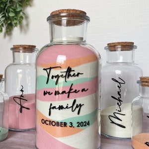 Sand Ceremony Set for Weddings | Together We Make a Family | Modern Calligraphy