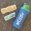 Custom Name Decal for Kids Water Bottle | Personalized Vinyl Decal Sticker | Playful Font for Children