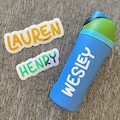 Custom Name Decal for Kids Water Bottle | Personalized Vinyl Decal Sticker | Playful Font for Children