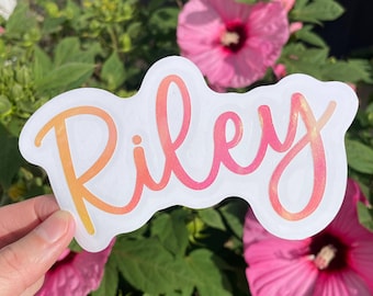 Custom Name Decal for Kids Water Bottle | Personalized Vinyl Decal Stickers for Children | Curly Calligraphy