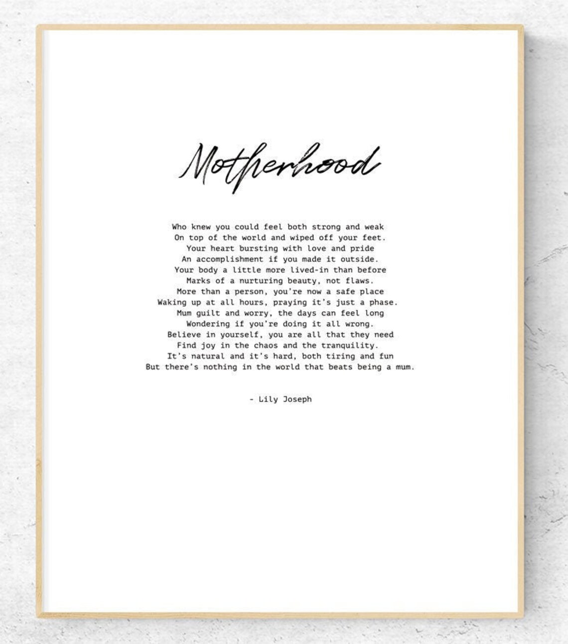 Motherhood Poem Print DIGITAL DOWNLOAD Wall Decor Etsy Motherhood Poem Print DIGITAL DOWNLOAD Wall Decor Etsy