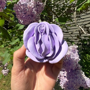 Vulva Rose Sculpture | Lavender