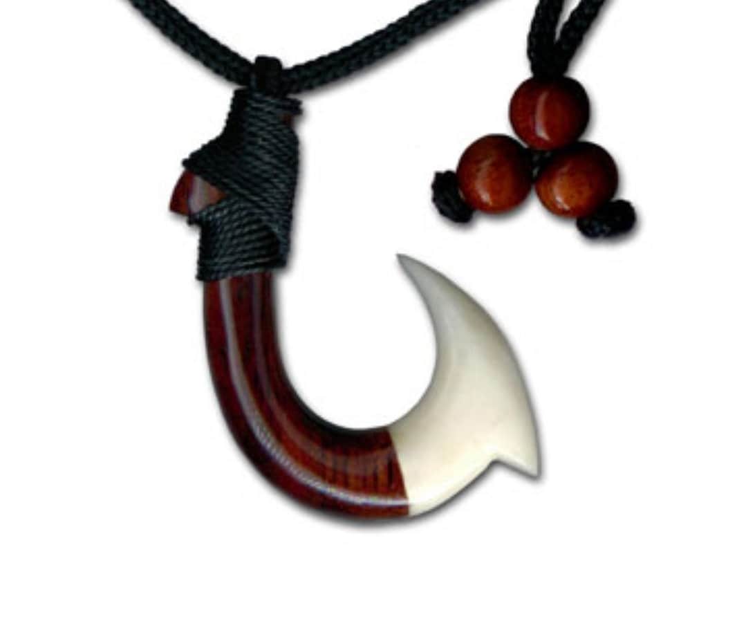 Large Koa/bone Fish Hook Etsy