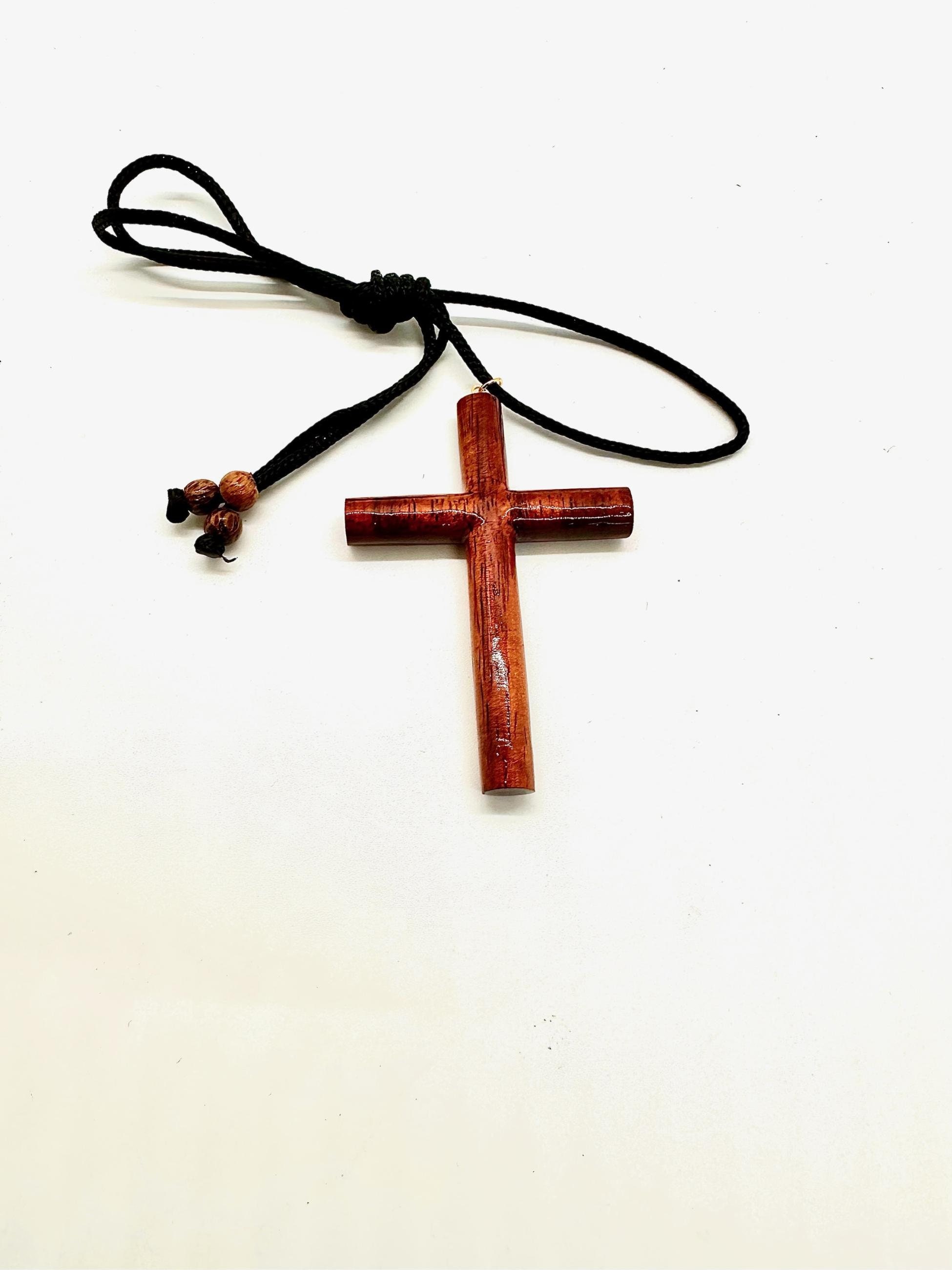 Unique Gestalt Titanium Cross Necklace with Koa Wood Inlay. 4mm Wide Surgical Stainless Steel Box Chain. 30 / Silver