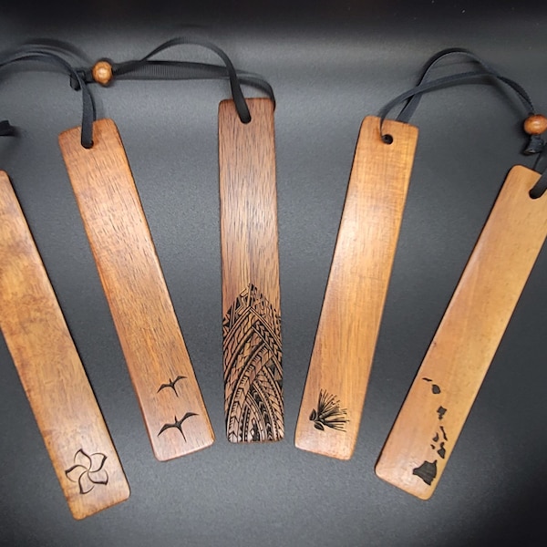 Koa Wood Engraved Bookmark