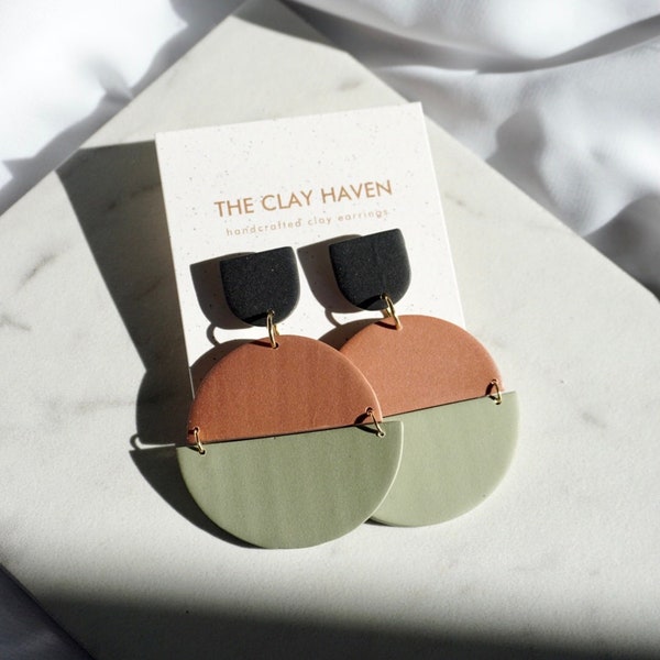 Color Block Slow Morning Earrings | Polymer Clay Earrings